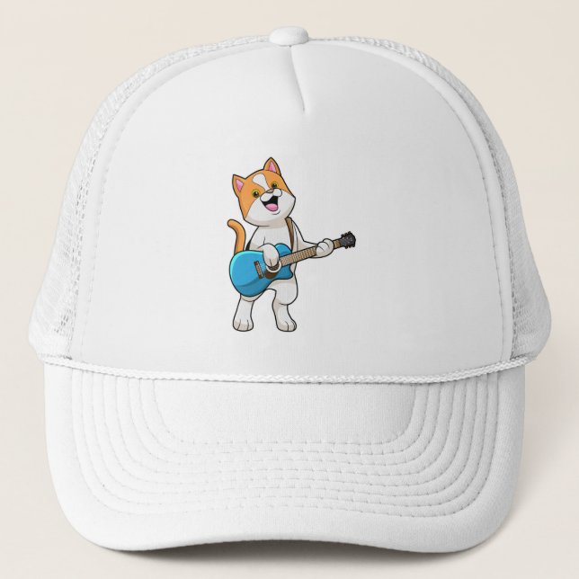 Casquette Chat Musique avec guitare (Devant)
