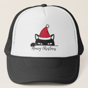 Casquette Chat noir de Noël amusant