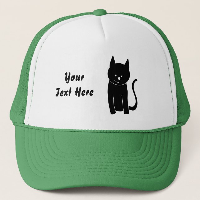 Casquette Chat noir mignon (Devant)