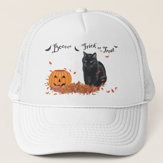 Casquette Chat noir Trick or Treat Halloween (Devant)
