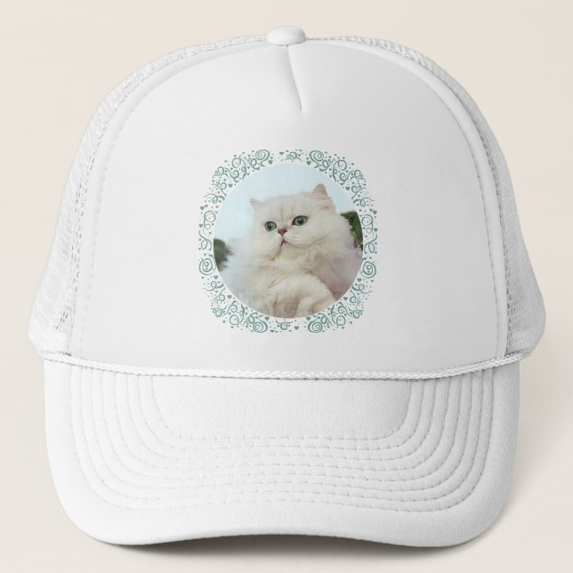 Casquette Chat Persan aux Yeux de Jade (Devant)