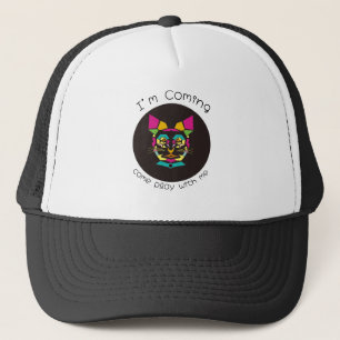 Casquette chat pop art