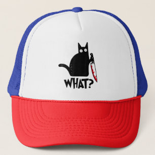 Casquette Chat Quoi Drôle T-Shirt Chat Noir Meurtrier Avec