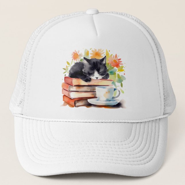 Casquette Chat Relaxant confortable en Aquarelle (Devant)