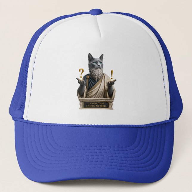 Casquette Chat Socrate Bleu Russe (Devant)