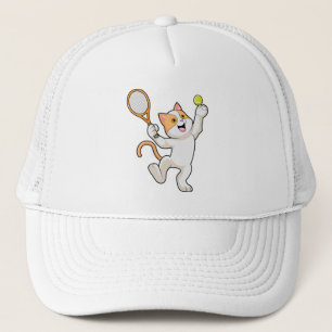 Casquette Chat Tennis avec raquette de tennis