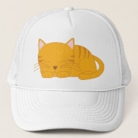Chat tigré orange de sommeil
