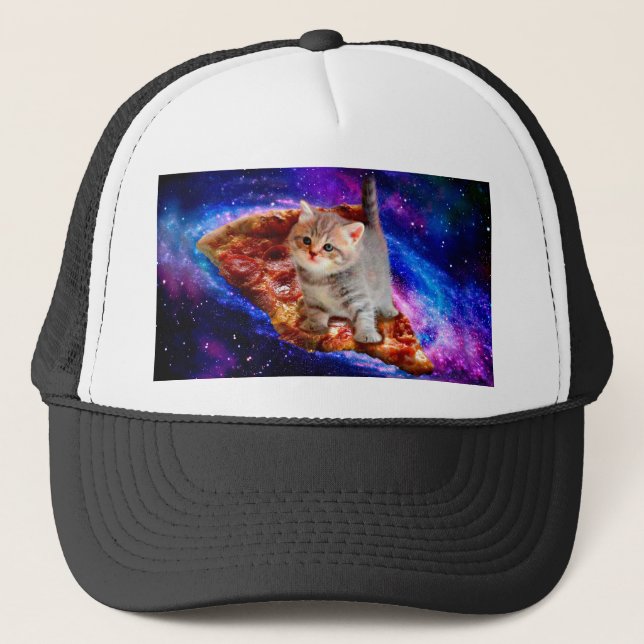 Casquette Chats dans la pizza spatiale (Devant)
