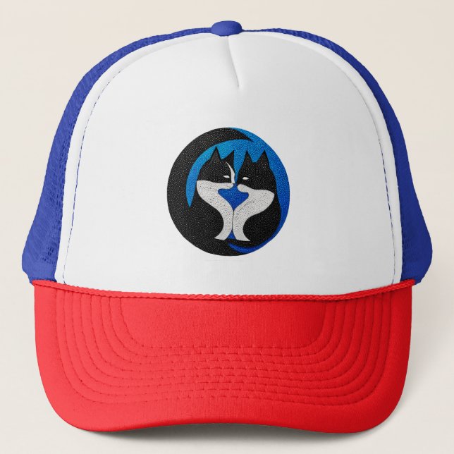 Casquette Chats noirs et blancs (Devant)