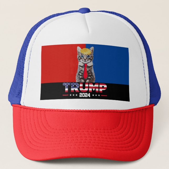 Casquette Chats Pour Trump 2024 | Vance Trump Red Blue (Devant)