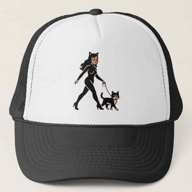 Casquette Chatte Mignonne en Smoking | Bande Dessinée de Mam (Devant)