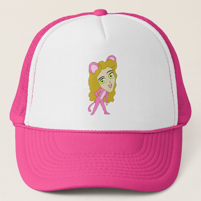 Casquette chatte rose fille (Devant)