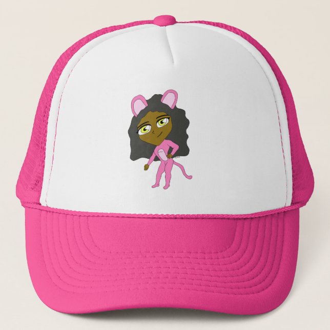 Casquette chatte rose fille     (Devant)