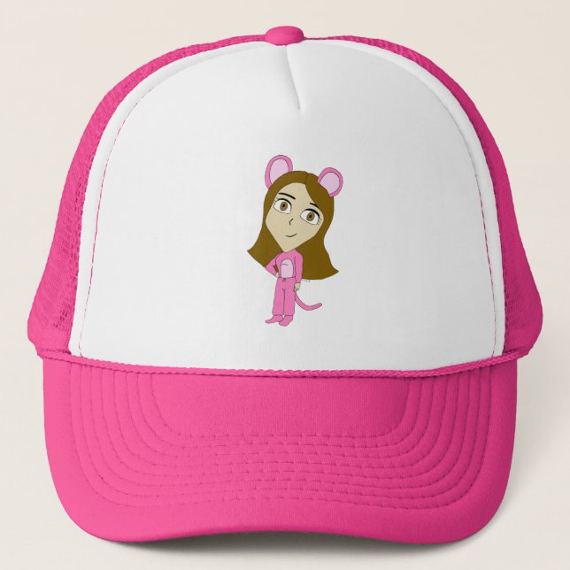 Casquette chatte rose fille     (Devant)