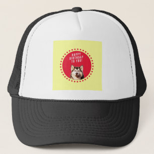 Casquette Chatte Sibérien Husky Chien Joyeux Anniversaire