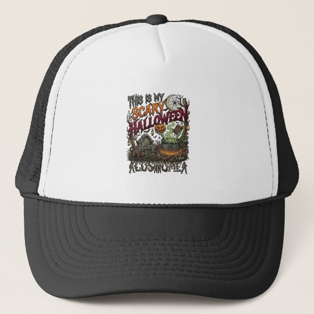Casquette Chaudière de costume d'Halloween effrayant Citroui (Devant)