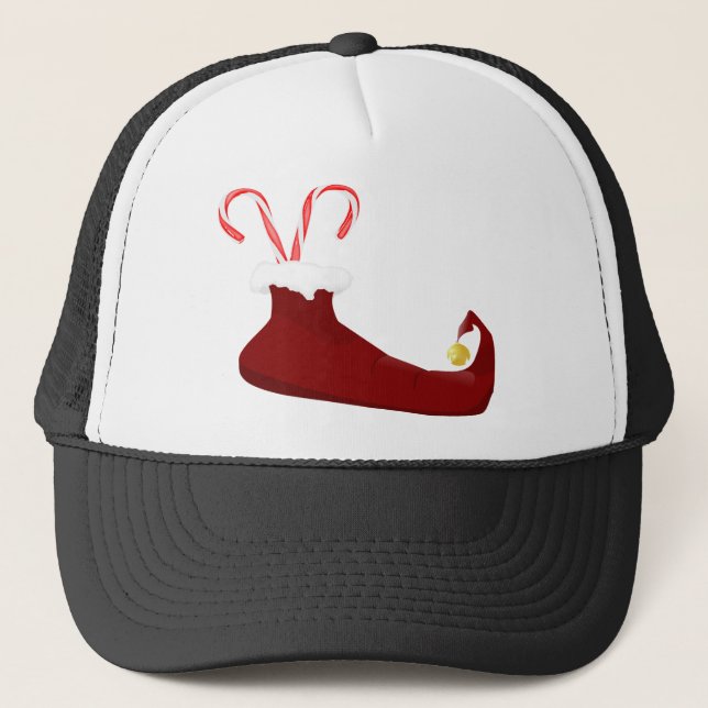 Casquette Chaussure elfe rouge avec Sucres de canne (Devant)