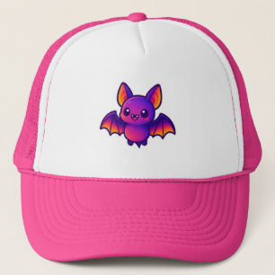 Casquette Chauve-chatte caricaturale avec ailes violettes vi
