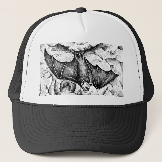 Casquette Chauve-souris dans une grotte (Devant)