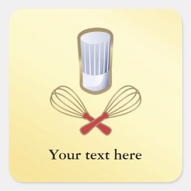 Casquette chef Étiquettes personnalisés (Devant)