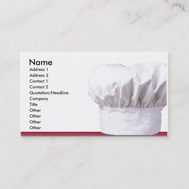 Casquette Chefs sur Carte de visite (Devant)