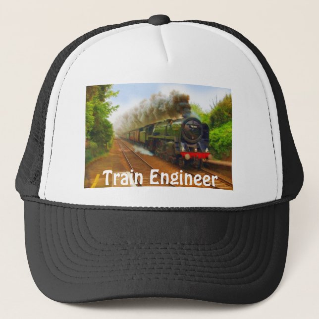 Casquette Chemin de fer Enthousiaste Steam Train Engineer Se (Devant)