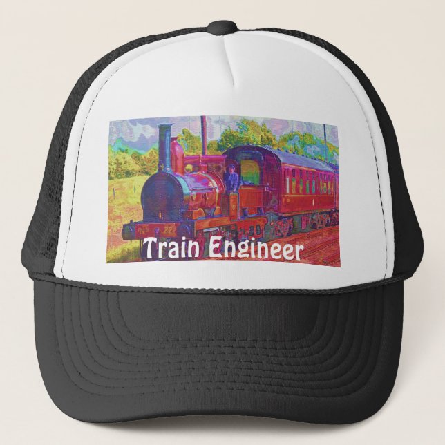 Casquette Chemin de fer Enthousiaste Steam Train Engineer Se (Devant)