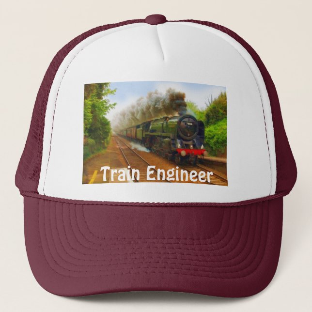 Casquette Chemin de fer Enthousiaste Steam Train Engineer Se (Devant)