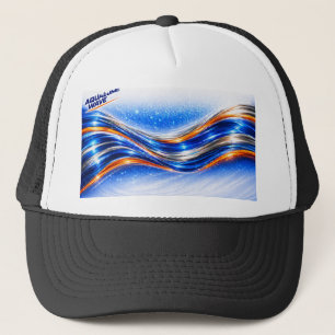 Casquette Chemise Aqualume Wave – Flux Abstrait Bleu Orange