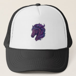 Casquette Chemise d'art de tête de cheval colorée gravée vin