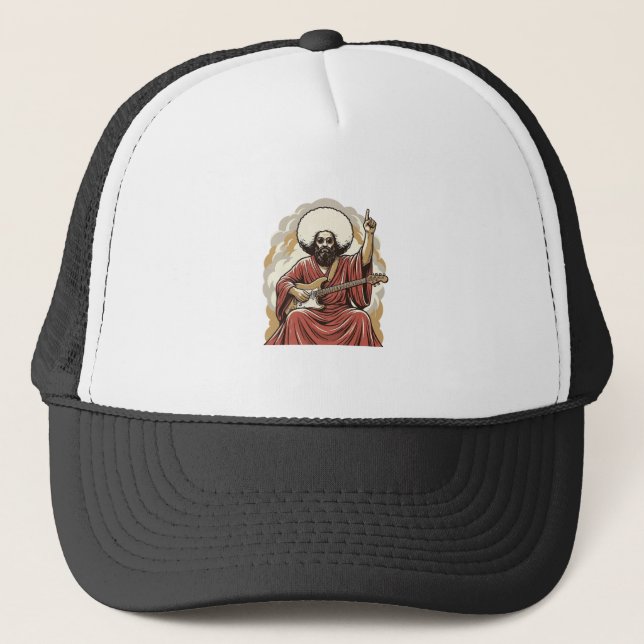 Casquette Chemise d'art vectoriel de guitariste de gravure v (Devant)