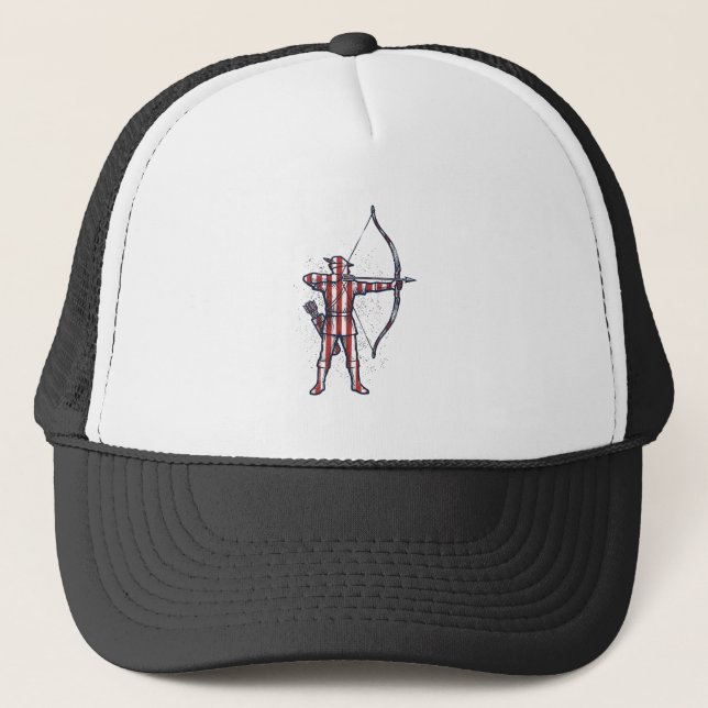 Casquette Chemise de chasse à l'arc du drapeau américain Arc (Devant)