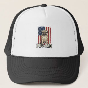 Casquette Chemise de chien à gravure vintage patriotique Pug