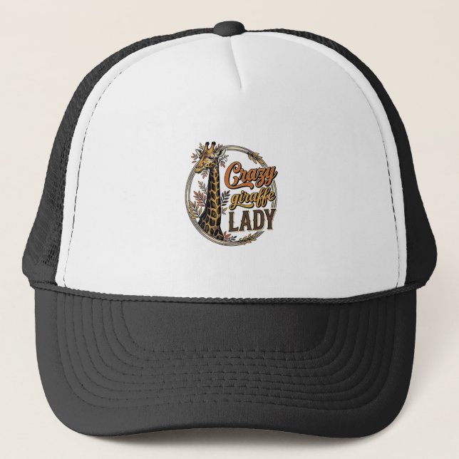 Casquette Chemise de conception de girafe folle de dame grav (Devant)