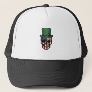 Casquette Chemise de gravure vintage crâne patriotique irlan