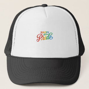 Casquette Chemise de typographie arc-en-ciel vintage Happy P