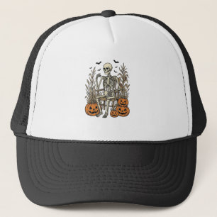 Casquette Chemise Halloween squelette vintage et citrouilles