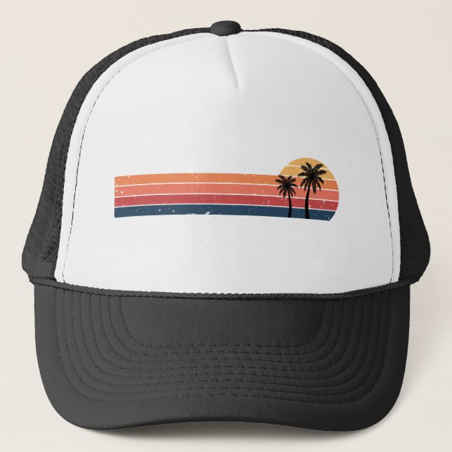 Casquette Chemise Palm Tree - Style Rétro Plage tropicale (Devant)