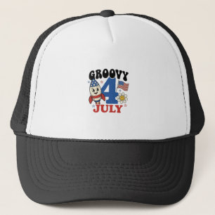 Casquette Chemise patriotique de fusée Groovy 4 juillet Desi