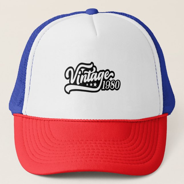 Casquette Chemise Vintage 1980, Cadeau d'anniversaire drôle, (Devant)