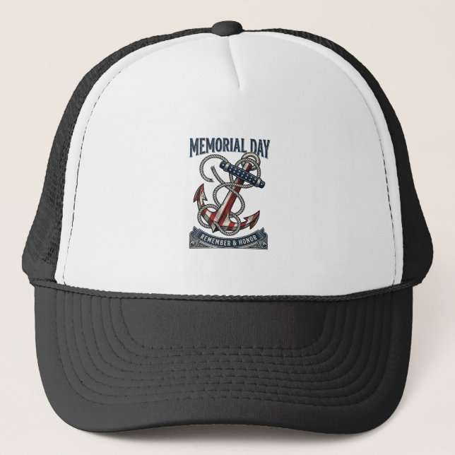 Casquette Chemise vintage Memorial Day Anchor Remember Honor (Devant)