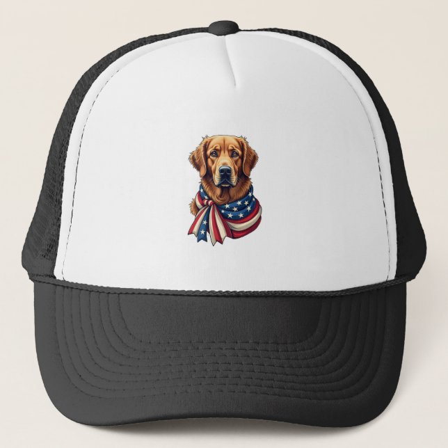 Casquette Chemise Vintage Old Glory Golden Retriever 2 (Devant)