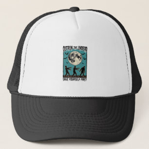 Casquette Chemise Zombie Chase Vintage Évasion Graphique des