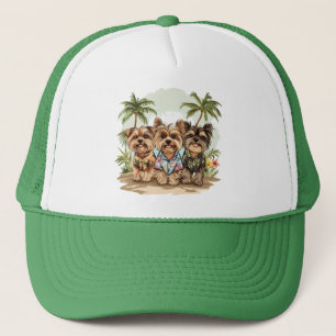 Casquette Chemises Hawaïennes Chiens Terrier du Yorkshire
