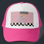 Casquette Chèques d'art moderne À damiers roulettes de patin<br><div class="desc">Roller skater girl en chèques en jupe, lilas checkers en quads, roller en damier motif disco plancher. Pieds abstraits parfaits patins à roulettes art pour poupée, femme, fille. Patins à roulettes amovibles design motif sur décoration maison, tasses, papier d'emballage, etc. Roller skates art illustration design cadeau pour fille, petite-fille, derby...</div>