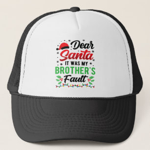 Casquette Cher Père Noël C'était la faute de mon frère Enfan