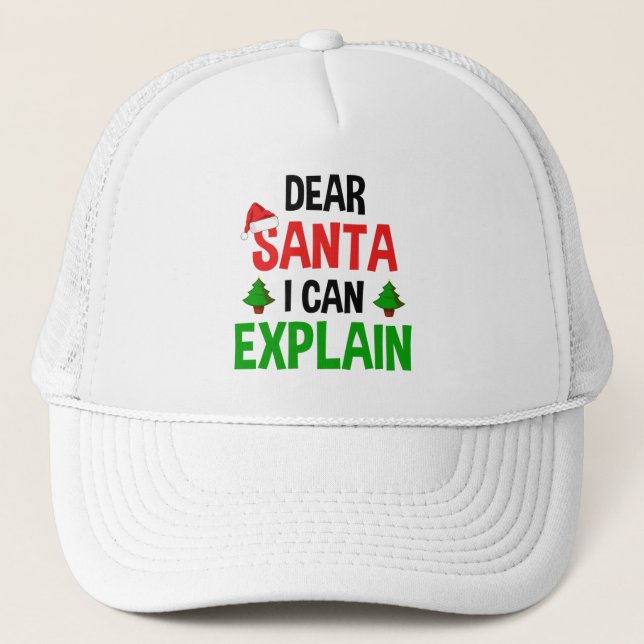Casquette Cher Père Noël, Je Peux Expliquer Noël Drôle (Devant)