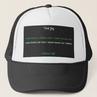 Casquette "Cherchez la joie, Embrassez la vie" Chapeau de ca