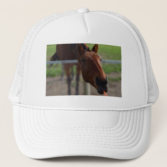 Casquette Cheval aimant la carotte, (Devant)