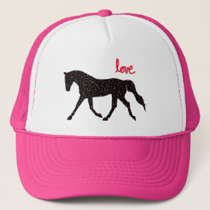 Casquette Cheval, amour et coeurs
